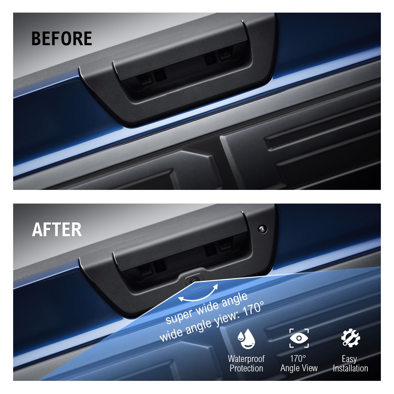 Aftermarket Tailgate Handle Backup Camera for Ford F150 Pickup Truck Black - Image 4