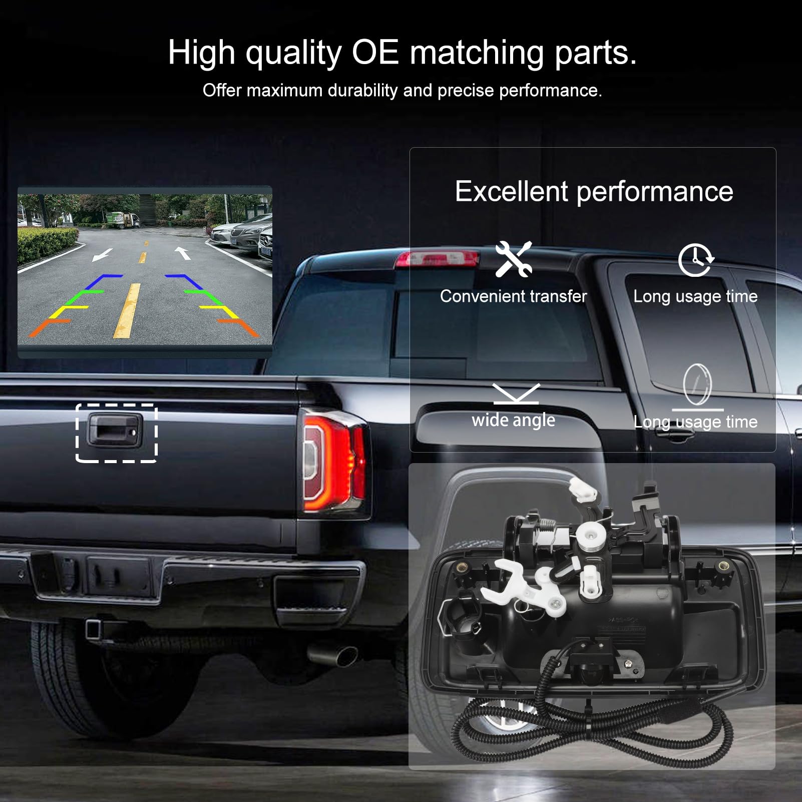 Tailgate Handle Camera for Chevrolet Silverado & GMC Sierra 1500 2014-2018, 2500HD/3500HD, Canyon 2015-2018, RCA, IP69K - Image 5