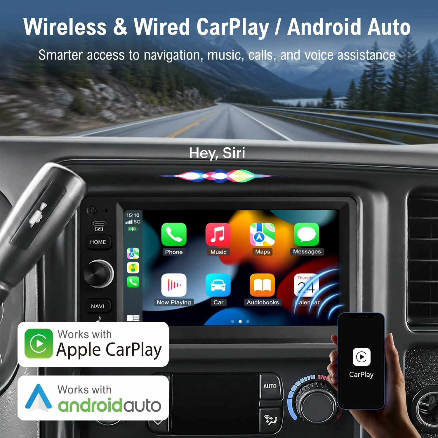 7″ Linux Car Stereo for Chevy GMC Hummer, Wireless Carplay Android Auto - Image 6