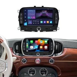 7″ Linux Car Stereo for Fiat 500 2016-2022, Wireless Carplay Android Auto