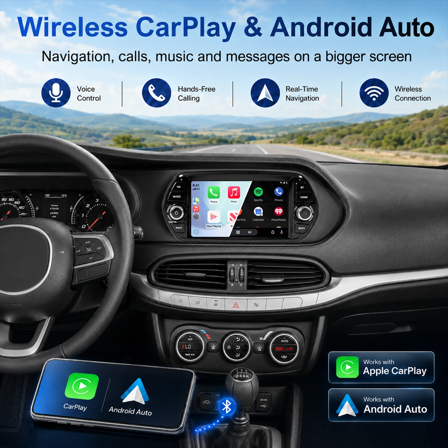 7″ Linux Car Stereo for Fiat TIPO EGEA 2015-2017, Wireless Carplay Android Auto - Image 4