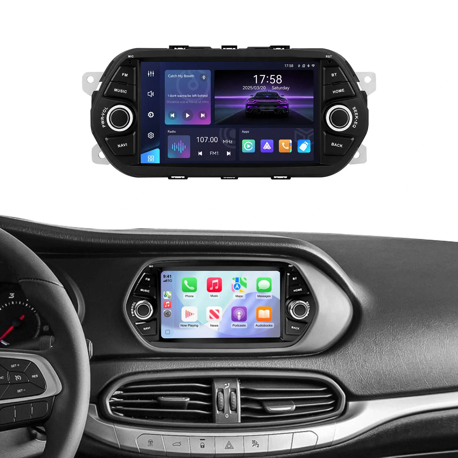 7″ Linux Car Stereo for Fiat TIPO EGEA 2015-2017, Wireless Carplay Android Auto
