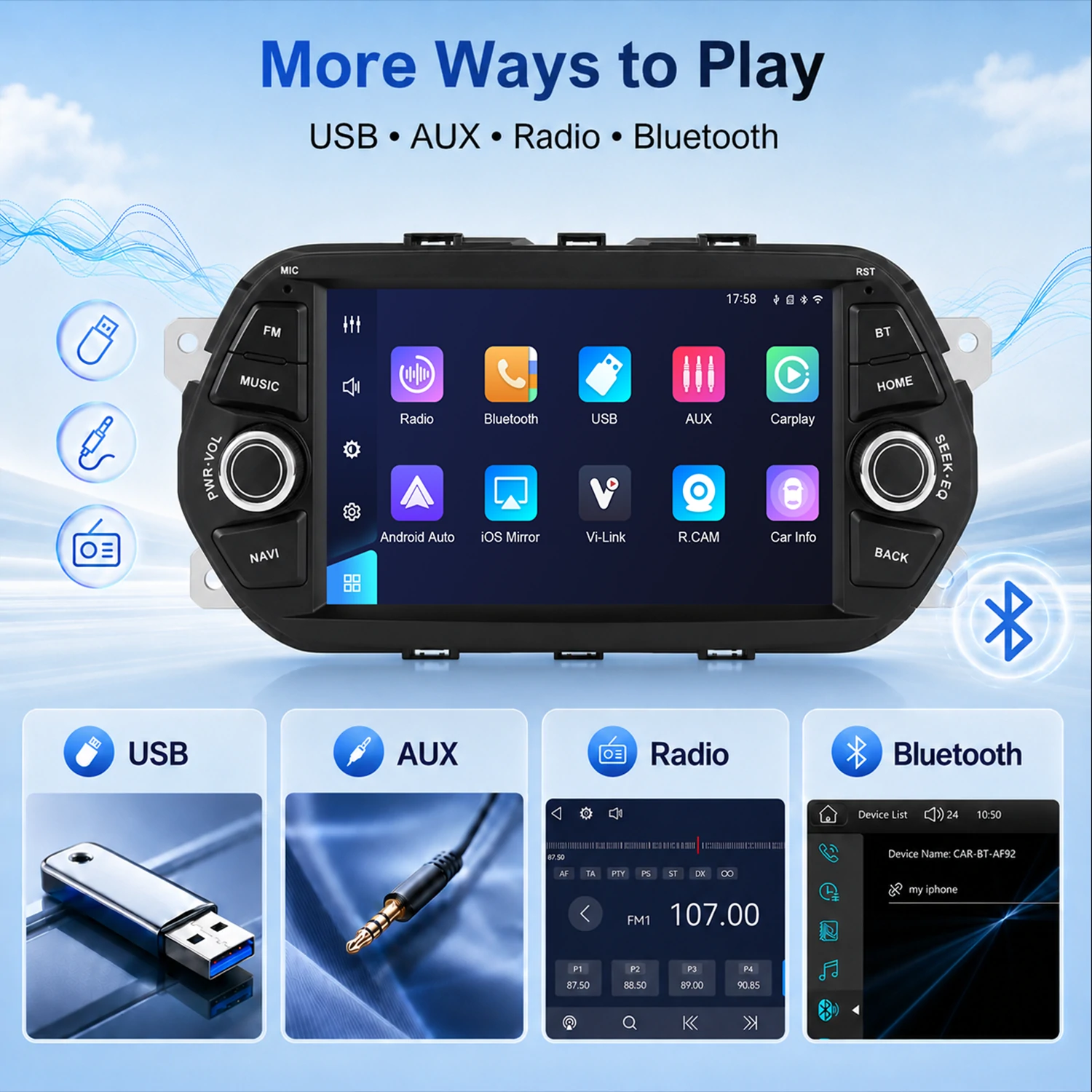 7″ Linux Car Stereo for Fiat TIPO EGEA 2015-2017, Wireless Carplay Android Auto - Image 8