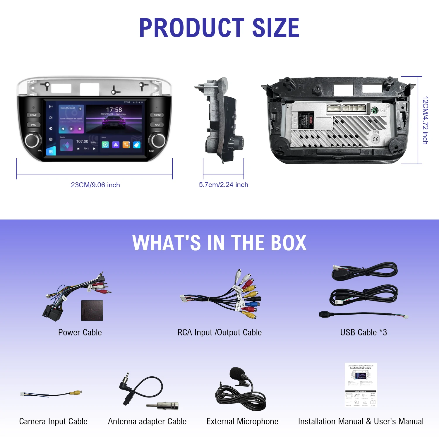 7″ Linux Car Stereo for Fiat Punto (199-310) 2012-2016 Linea (323) 2012-2016, Wireless Carplay Android Auto - Image 3