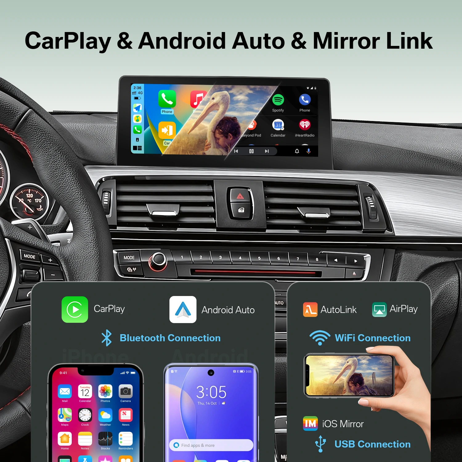 10.25" Linux Screen for BMW 1/2 Series F20 F22 2016-2018 with EVO System Wireless Carplay Android Auto - Image 4