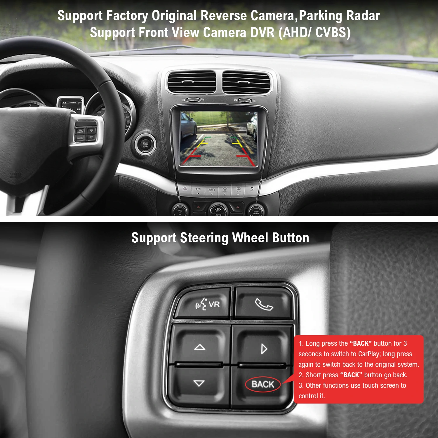 Wireless Carplay Android Auto interface for Jeep/Dodge 2013-2020, 8.4″ Screen - Image 8
